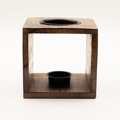 Square Wood Oil Burner (Large)  - Tree of Life