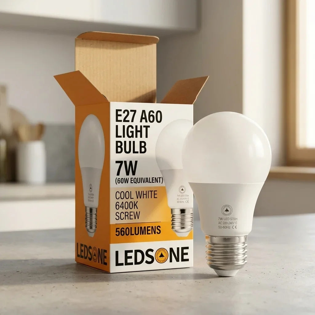 E27 A60 GLS 7w Bulb 560 Lumens Non Dimmable