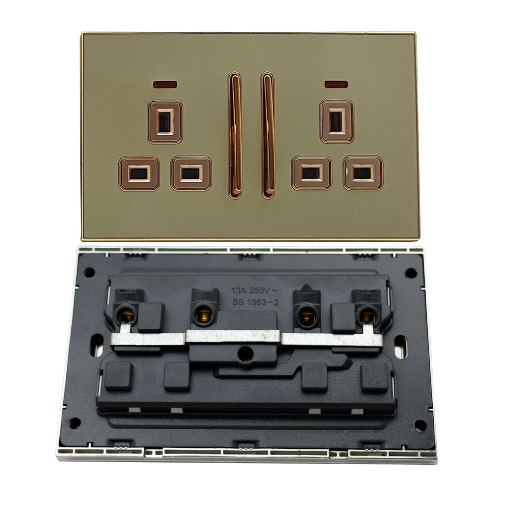 Decorative Gold Glossy Main Plug Socket