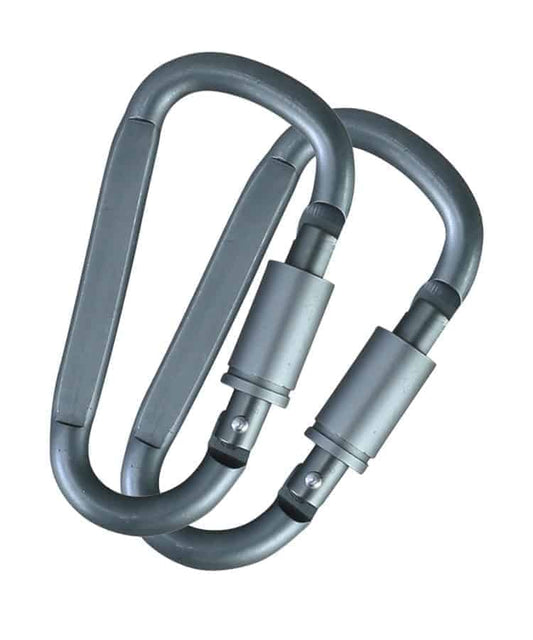Kombat UK Locking Carabiners Gunmetal Grey  - 6mm (Pair)