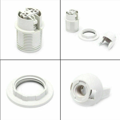 E14 Socket Bulb Holder Edison Small Screw White Plastic Lamp holder