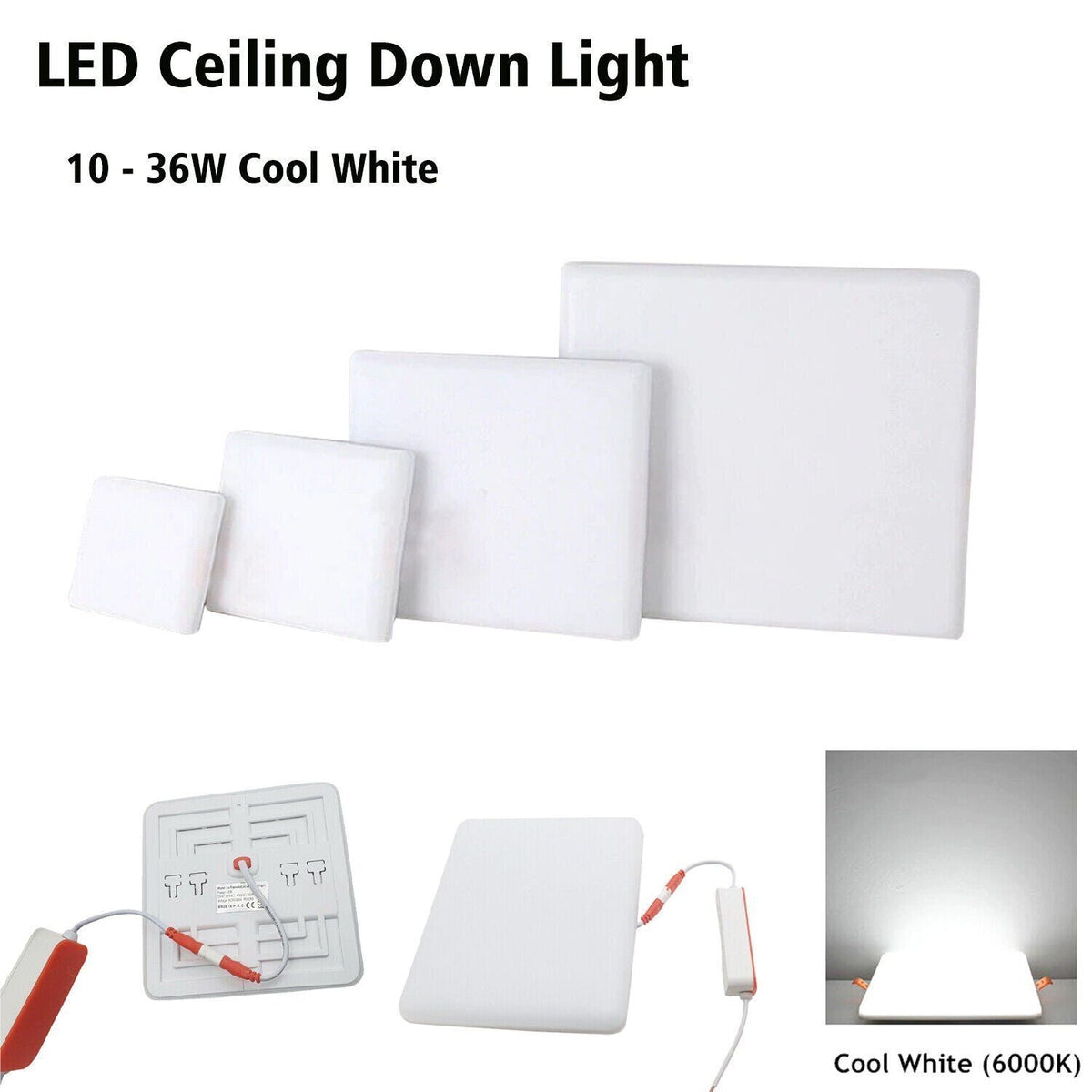 Square Slim LED Panel Downlight Recessed Ceiling Light