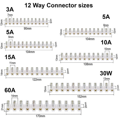 Lighting Chock Block Connection 12 Way 3A-60A