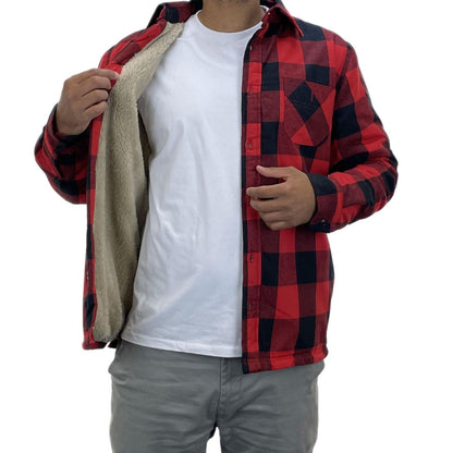 Mens Sherpa Fleece Lined Work Shirt