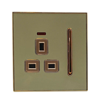 Decorative Gold Glossy Main Plug Socket