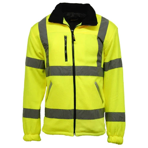 Hi Vis Fleece Jacket Mens Work wear HV022 Fleece lined