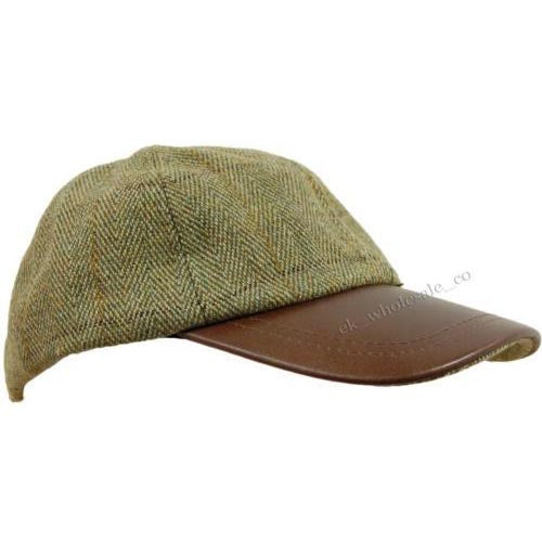 Tweed Leather Skip Hat Unisex