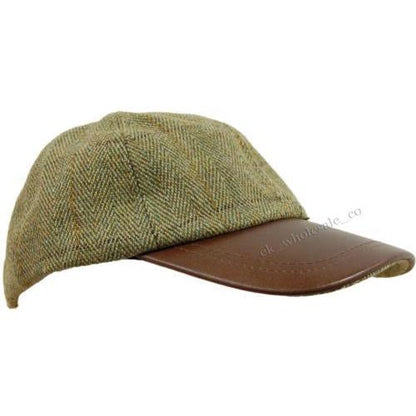 Tweed Leather Skip Hat Unisex