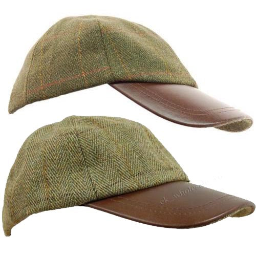 Tweed Leather Skip Hat Unisex