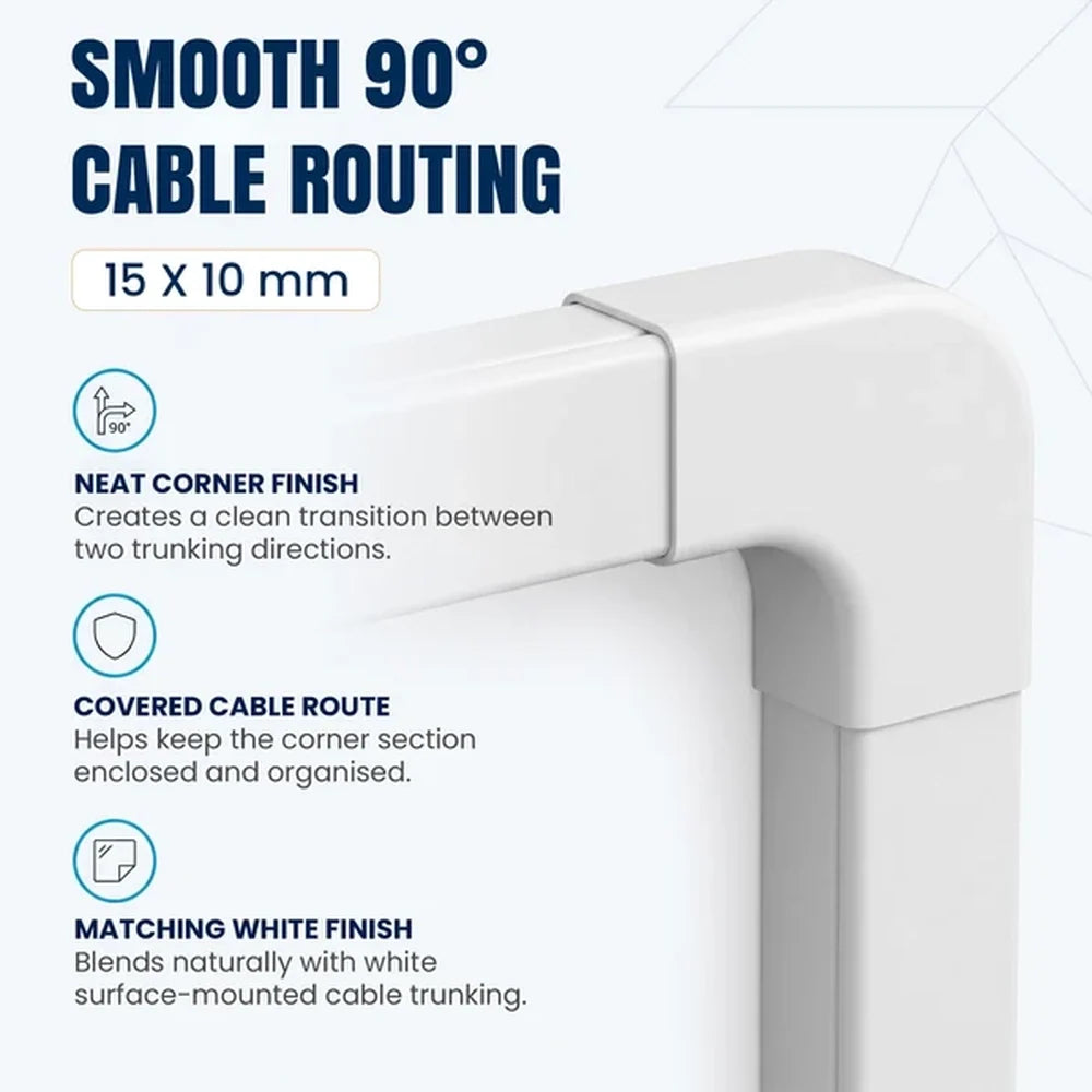Cable Trunking Raceway Corner L Connectors x 10
