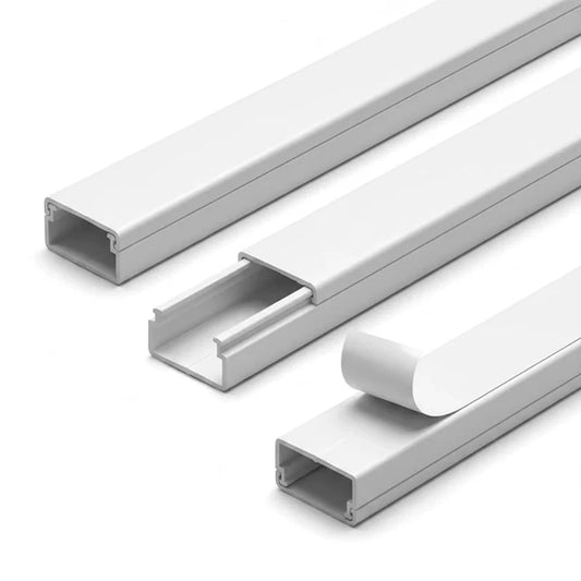 Cable Trunking with White Self Adhesive Cover - 3 Size Options