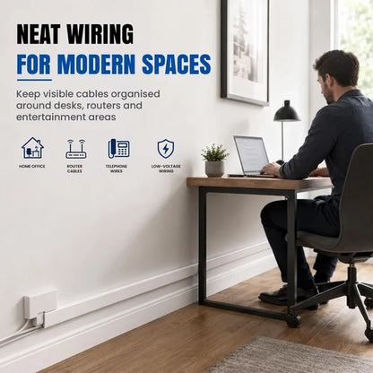 Cable Trunking with White Self Adhesive Cover - 3 Size Options